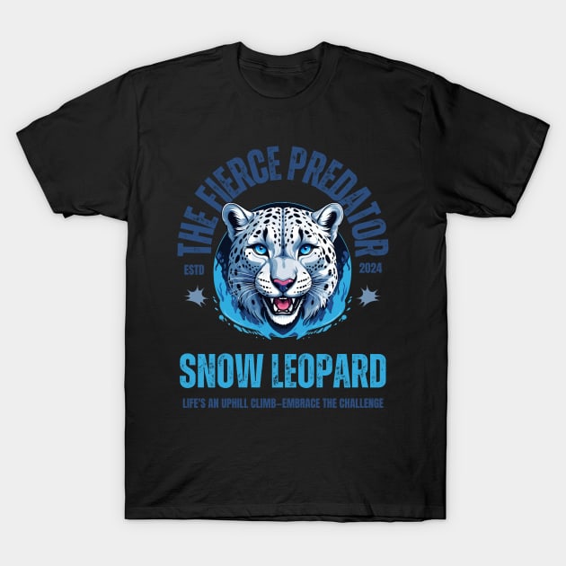 Snow Leopard T-Shirt by Pearsville